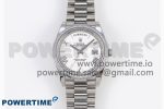 DayDate 40 SS GSF Gain Weight White Roman Dial Diamonds Bezel on President Bracelet A3255