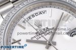 DayDate 40 SS GSF Gain Weight White Roman Dial Diamonds Bezel on President Bracelet A3255 - Image 4