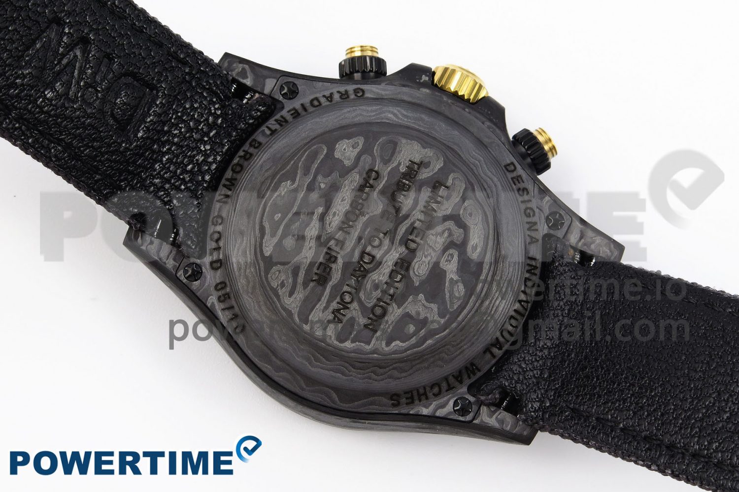 Daytona DIW Carbon/YG Case and Bezel DIWF Edition Brown Dial on Black Nylon Strap A7750 - Image 9
