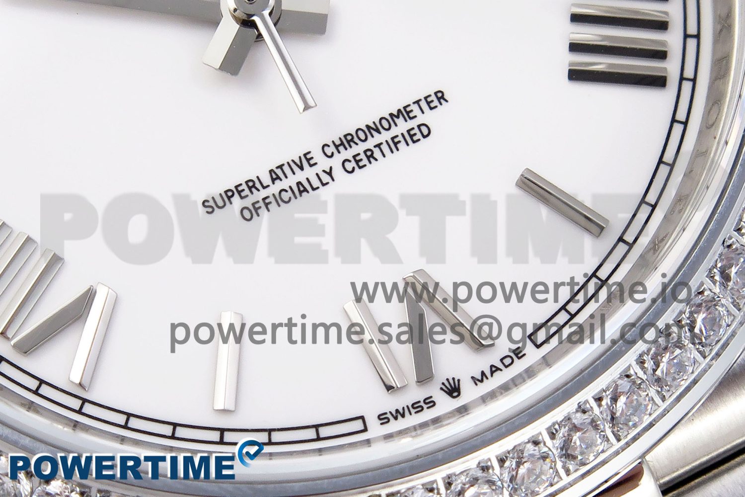 DayDate 40 SS GSF Gain Weight White Roman Dial Diamonds Bezel on President Bracelet A3255 - Image 5