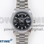 DayDate 40 SS GSF Gain Weight Black Stick Dial Diamonds Bezel on President Bracelet A3255