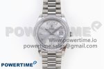 DayDate 40 SS GSF Gain Weight Silver Crystal Dial Diamonds Bezel on President Bracelet A3255