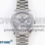 DayDate 40 SS GSF Gain Weight Silver Crystal Dial Diamonds Bezel on President Bracelet A3255