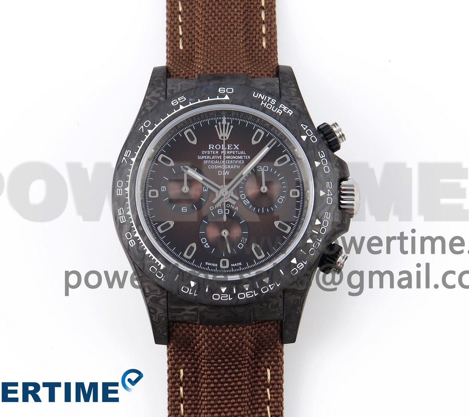 Daytona DIW Carbon/SS Case and Bezel DIWF Edition Brown Dial on Brown Nylon Strap A7750