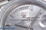 DayDate 40 SS GSF Gain Weight Silver Crystal Dial Diamonds Bezel on President Bracelet A3255 - Image 4