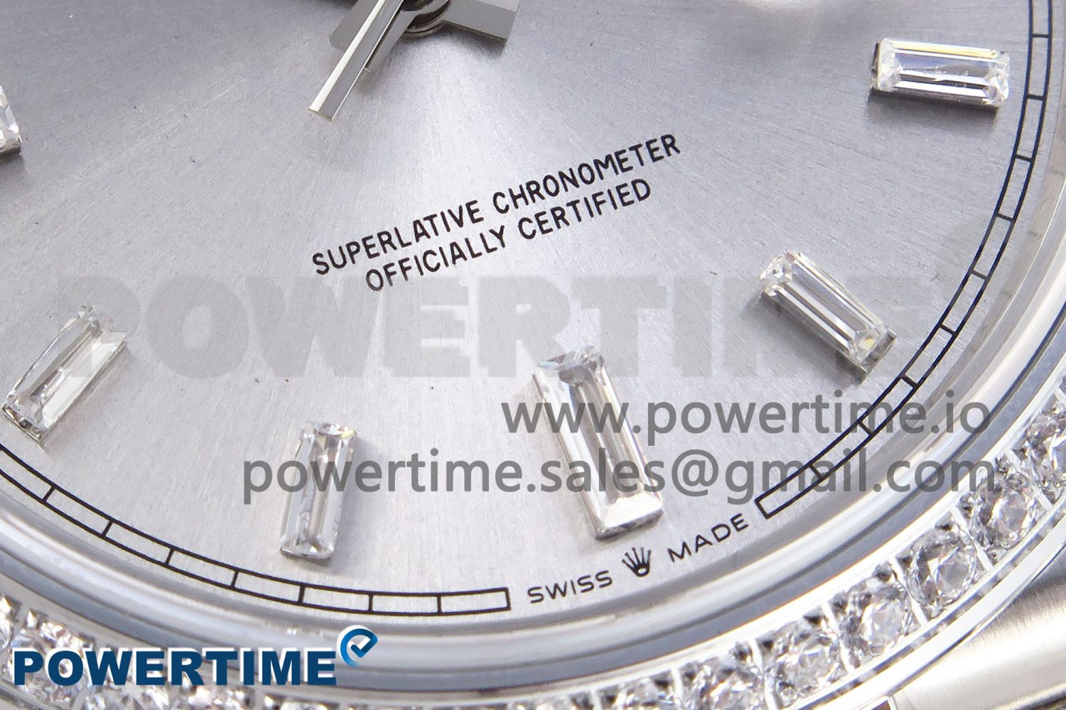 DayDate 40 SS GSF Gain Weight Silver Crystal Dial Diamonds Bezel on President Bracelet A3255 - Image 5