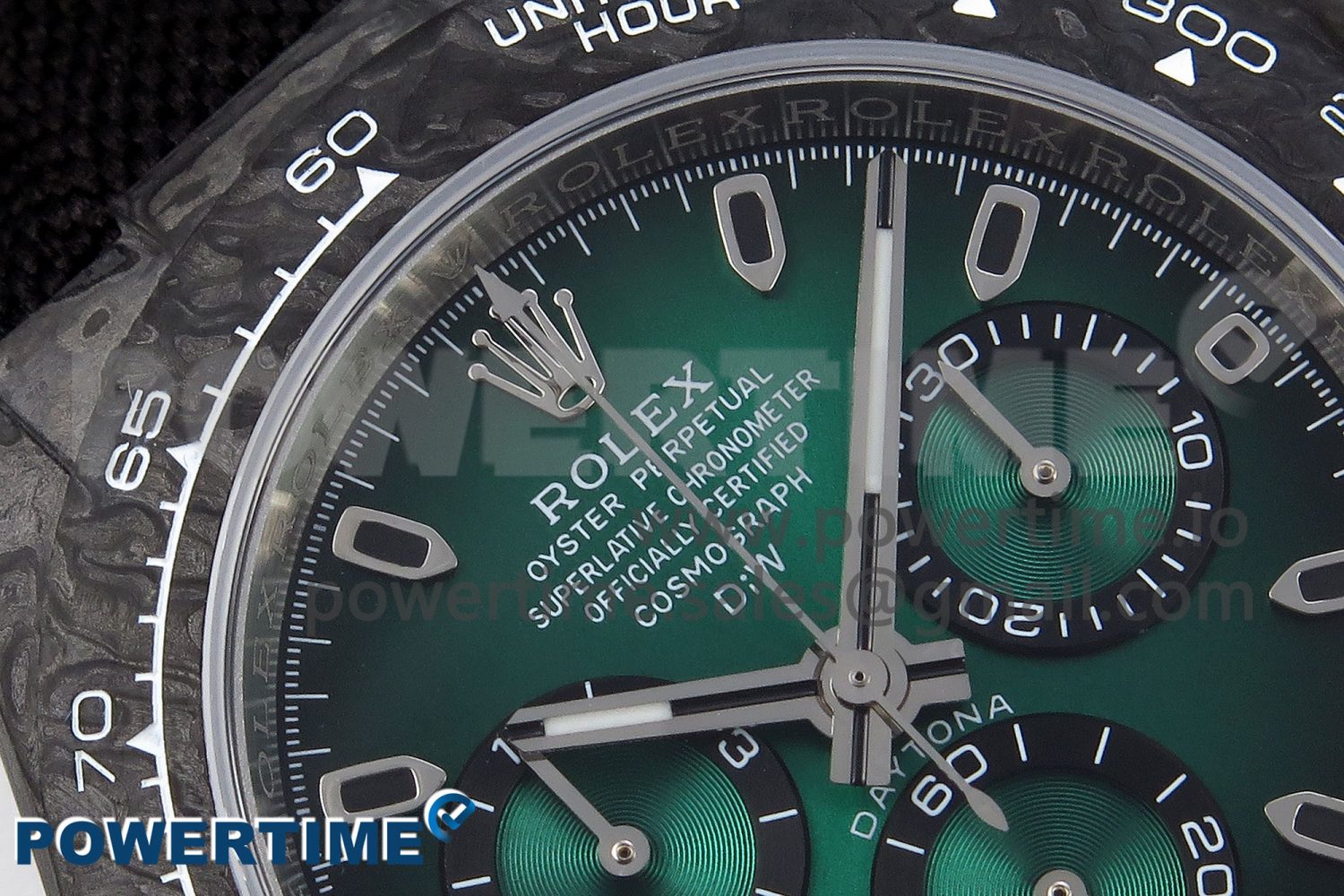 Daytona DIW Carbon/SS Case and Bezel DIWF Edition Green Dial on Black Nylon Strap A7750 - Image 4