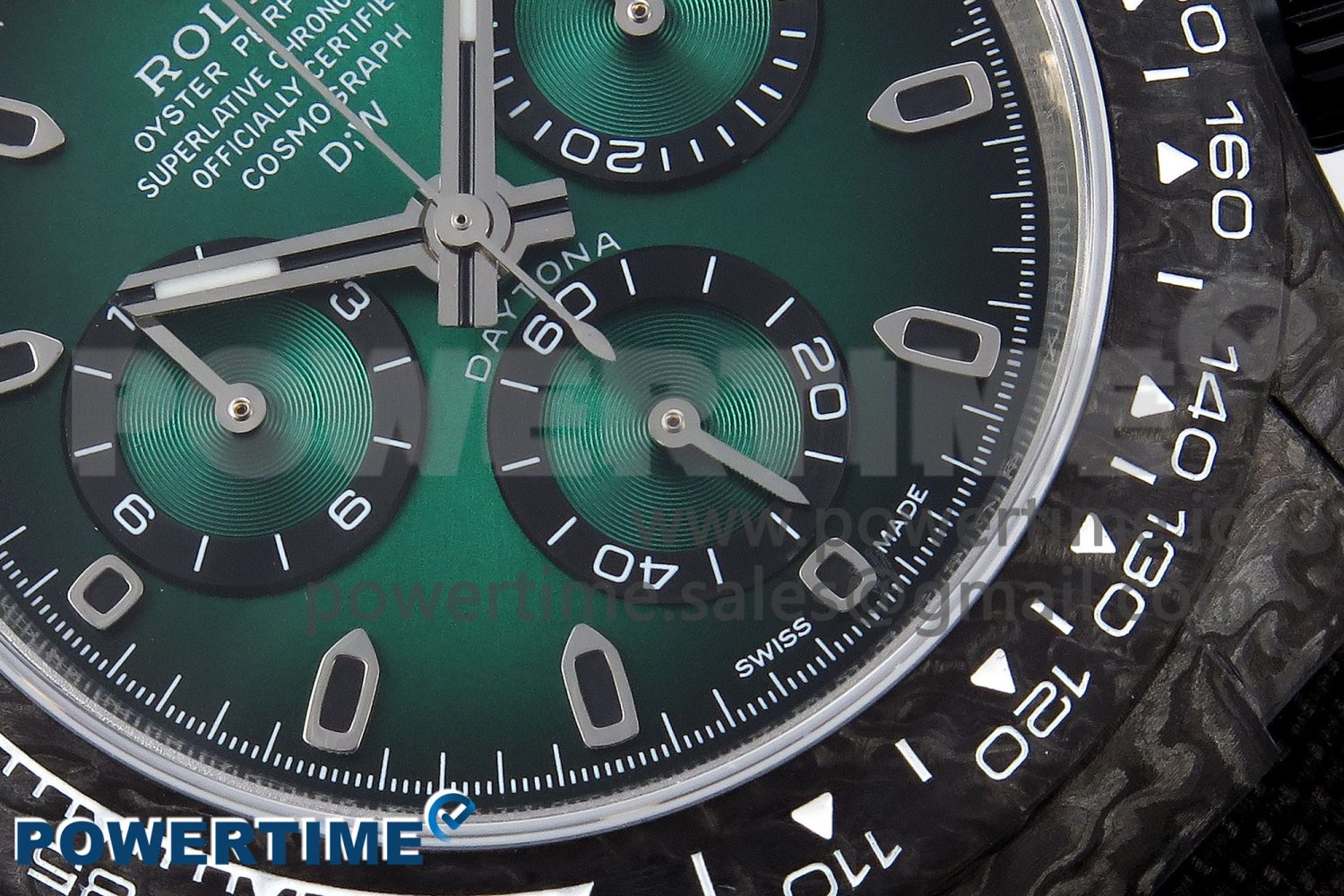 Daytona DIW Carbon/SS Case and Bezel DIWF Edition Green Dial on Black Nylon Strap A7750 - Image 5