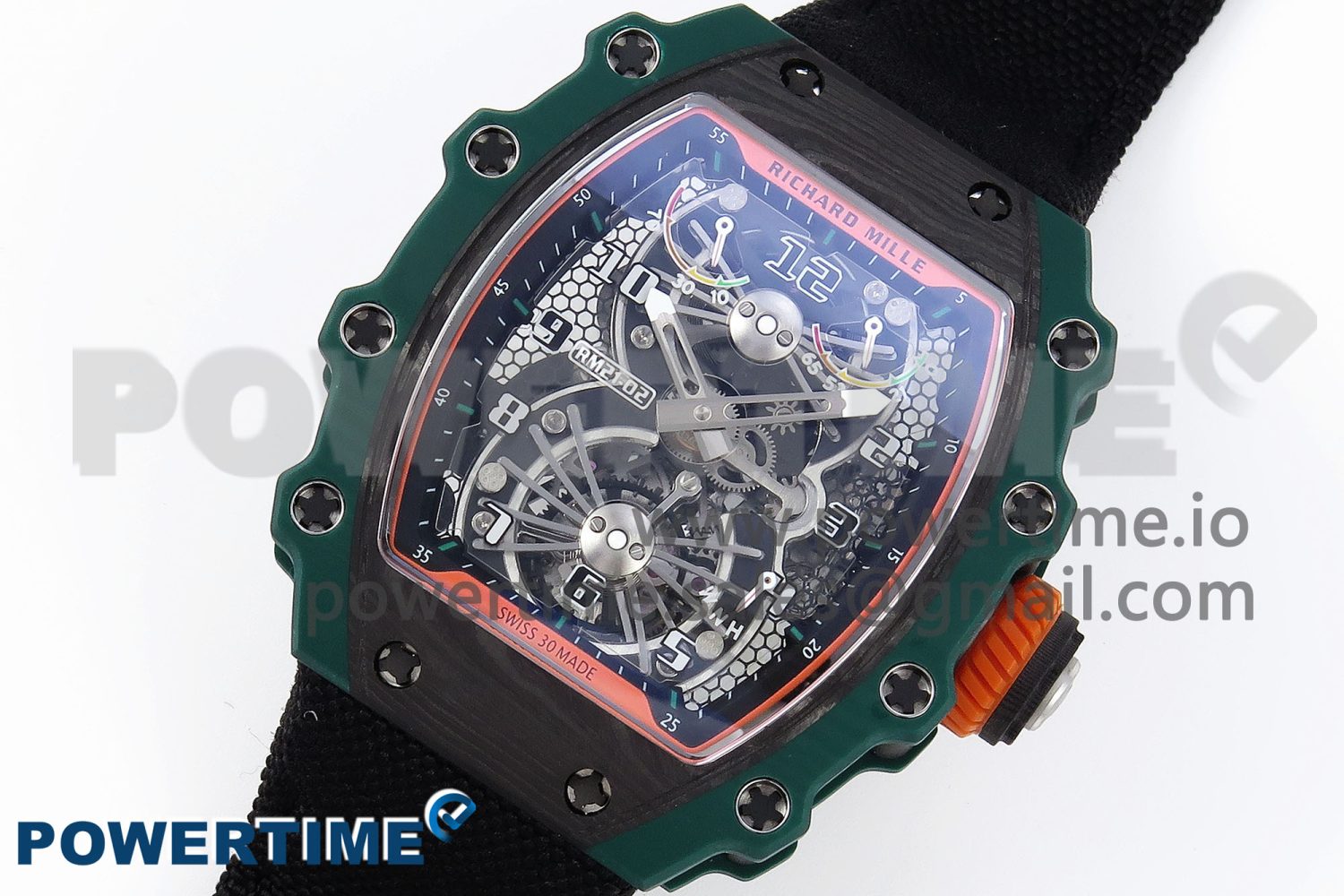 RM21-02 Tourbillon NTPT RMF Best Edition Skeleton Dial on Black Nylon Strap - Image 2