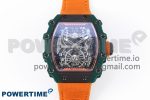 RM21-02 Tourbillon NTPT RMF Best Edition Skeleton Dial on Orange Nylon Strap