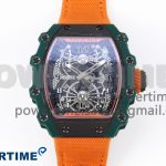 RM21-02 Tourbillon NTPT RMF Best Edition Skeleton Dial on Orange Nylon Strap