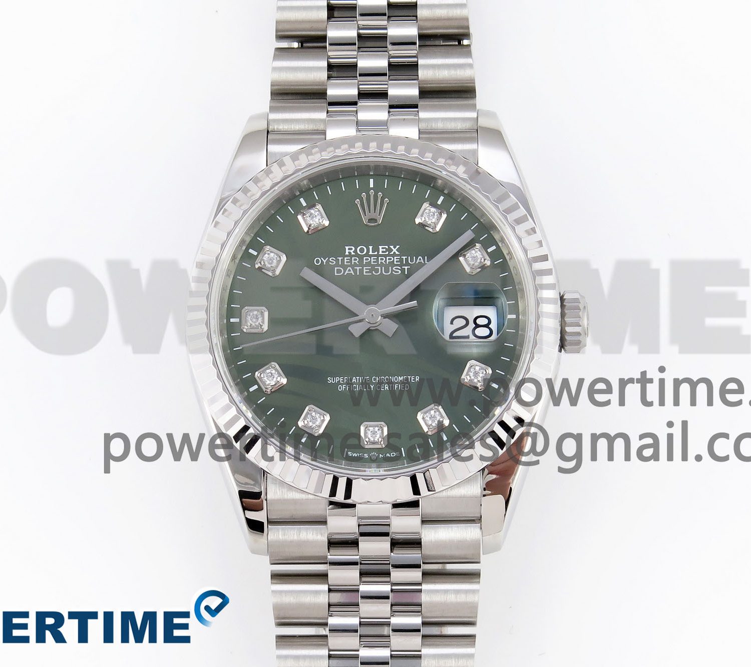 DateJust 36 SS 126234 VSF 1:1 Best Edition 904L Steel Green Leaf Diamonds Dial on Jubilee Bracelet VS3235
