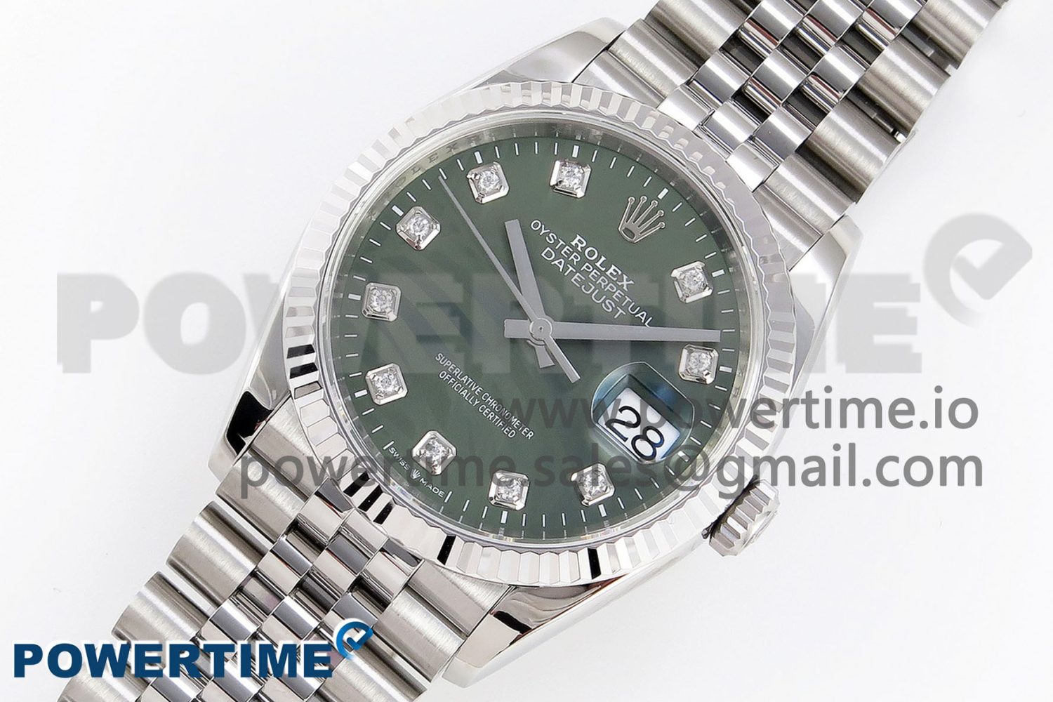 DateJust 36 SS 126234 VSF 1:1 Best Edition 904L Steel Green Leaf Diamonds Dial on Jubilee Bracelet VS3235 - Image 2