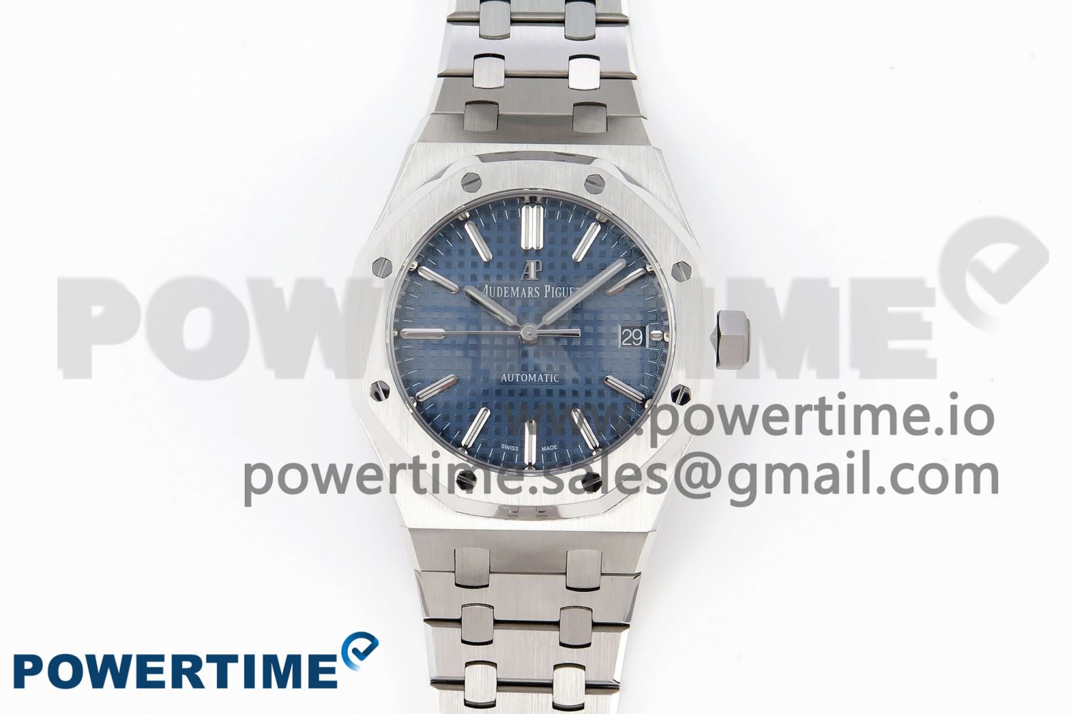 Royal Oak 37mm 15450 SS APSF 1:1 Best Edition Blue Textured Dial on SS Bracelet SA3120 Super Clone - Image 1
