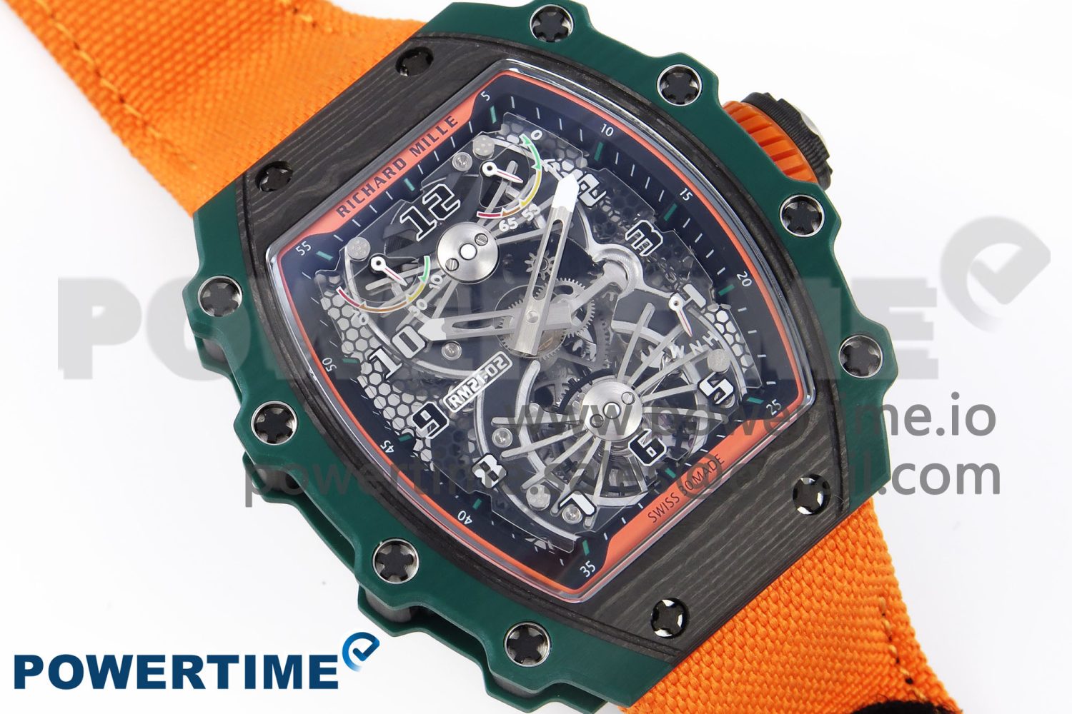 RM21-02 Tourbillon NTPT RMF Best Edition Skeleton Dial on Orange Nylon Strap - Image 3