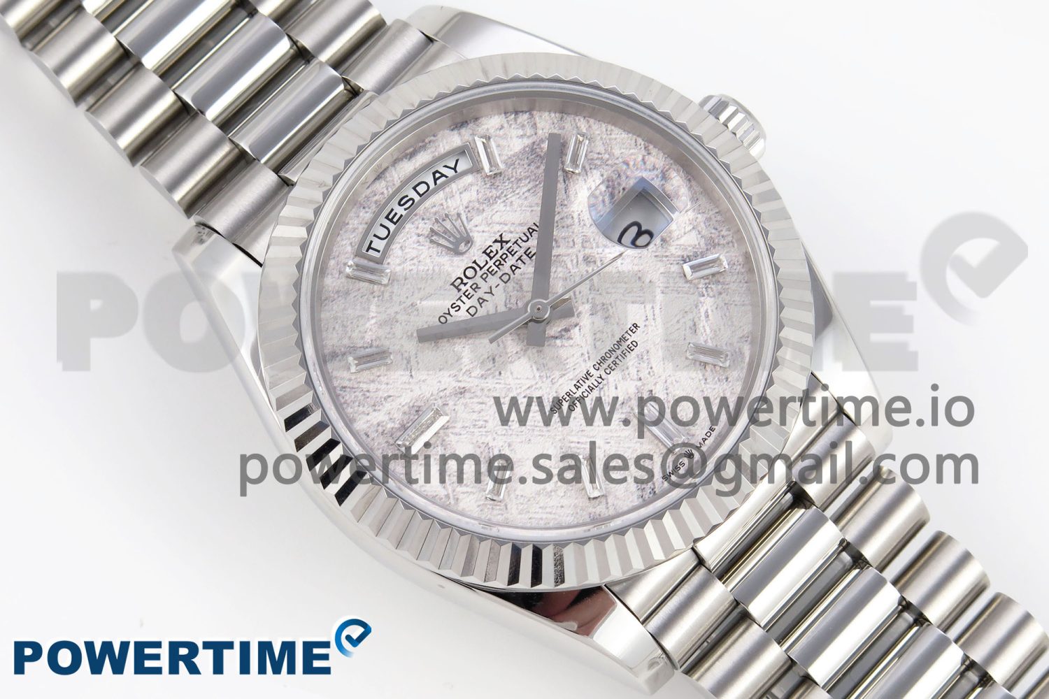 DayDate 40 SS GSF Gain Weight Meteorite Crystal Dial on President Bracelet A3255 - Image 3