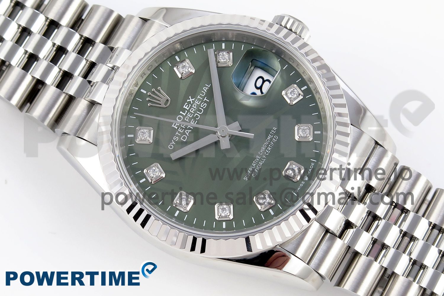 DateJust 36 SS 126234 VSF 1:1 Best Edition 904L Steel Green Leaf Diamonds Dial on Jubilee Bracelet VS3235 - Image 3