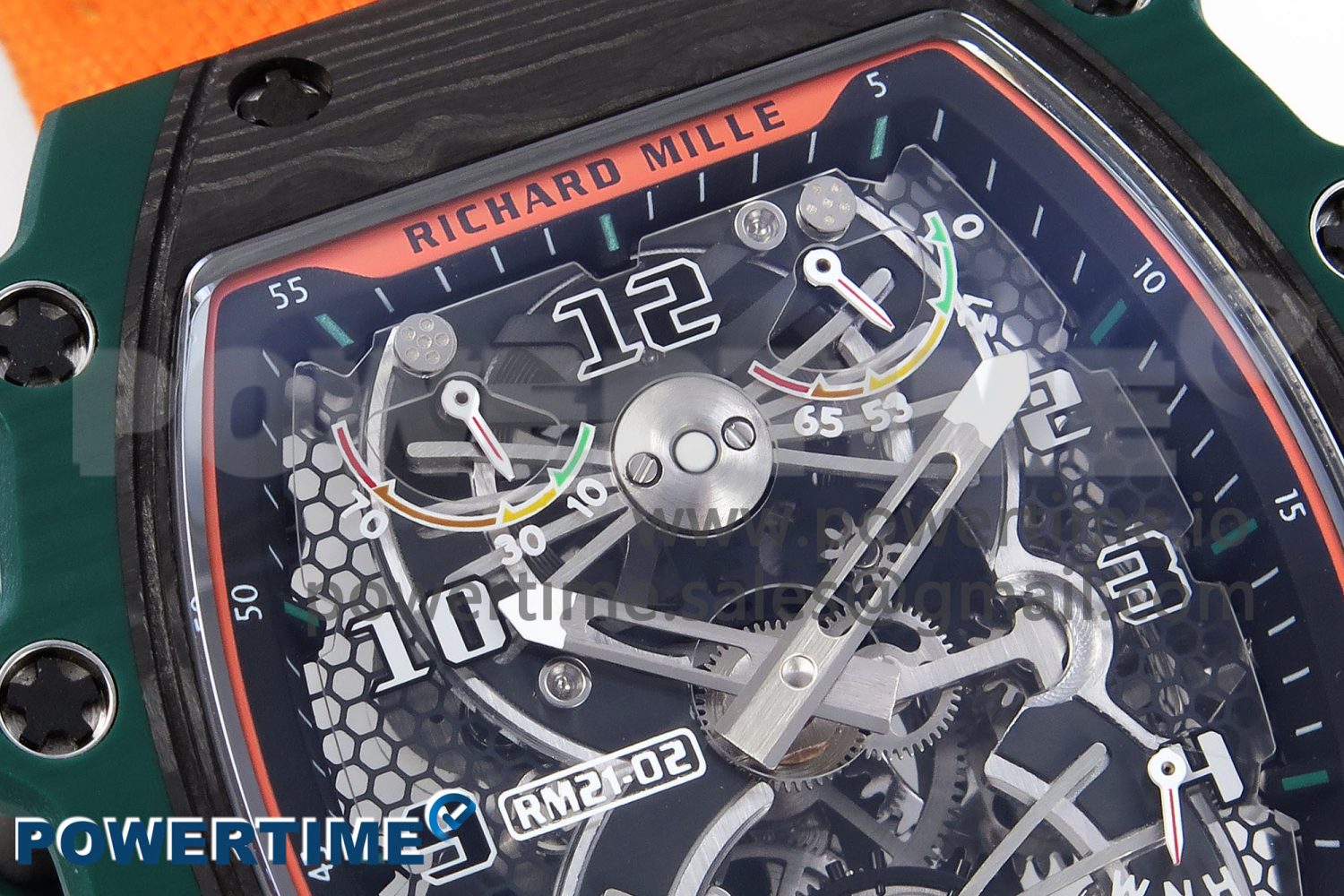 RM21-02 Tourbillon NTPT RMF Best Edition Skeleton Dial on Orange Nylon Strap - Image 5