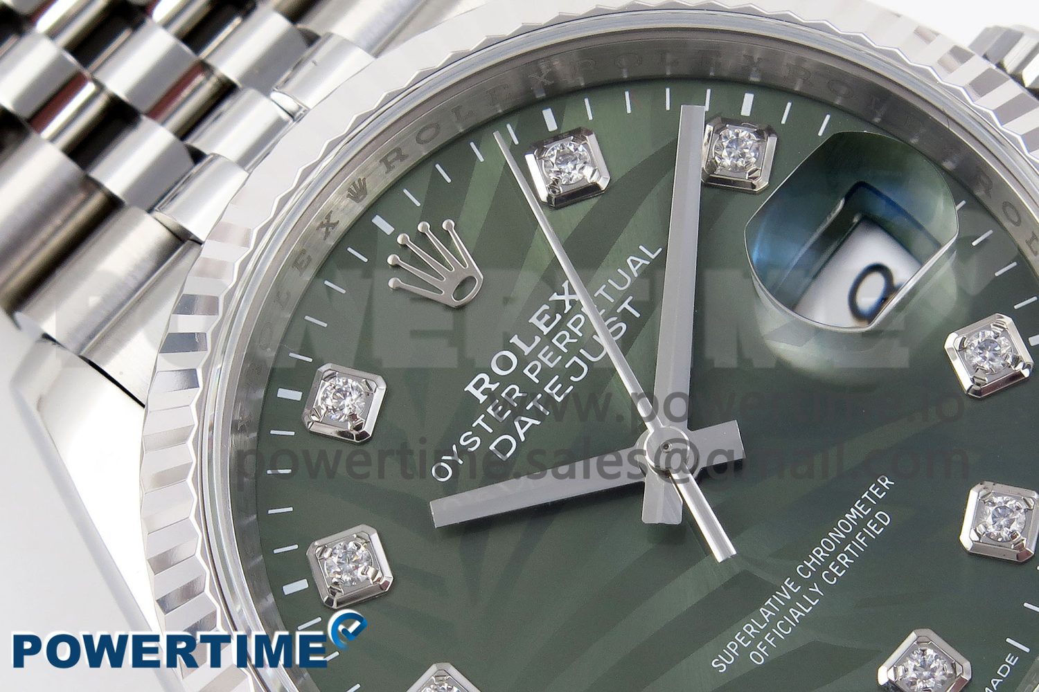 DateJust 36 SS 126234 VSF 1:1 Best Edition 904L Steel Green Leaf Diamonds Dial on Jubilee Bracelet VS3235 - Image 4