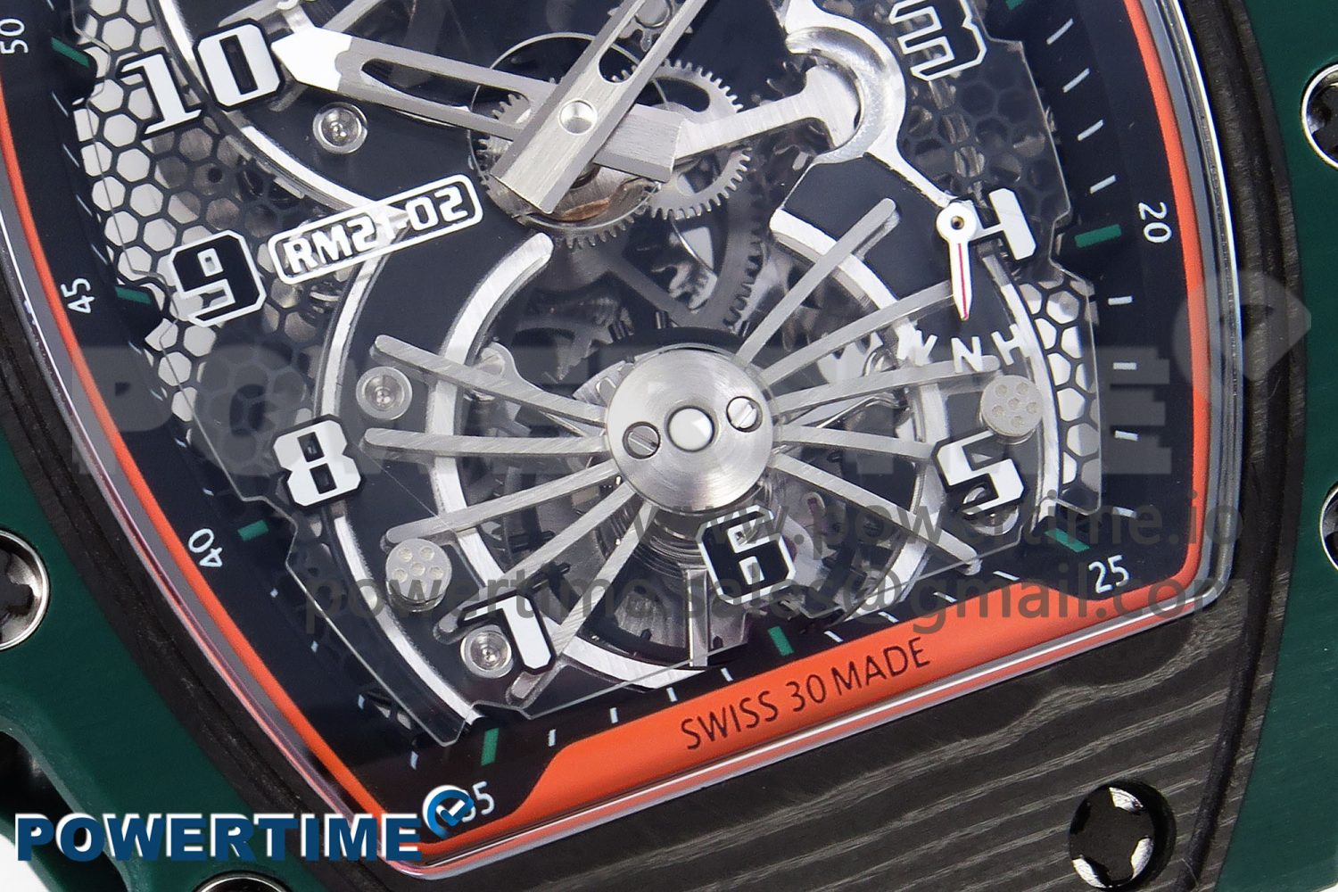RM21-02 Tourbillon NTPT RMF Best Edition Skeleton Dial on Orange Nylon Strap - Image 6