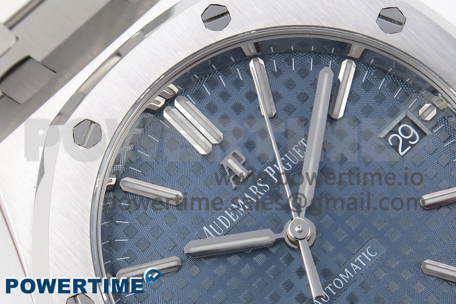 Royal Oak 37mm 15450 SS APSF 1:1 Best Edition Blue Textured Dial on SS Bracelet SA3120 Super Clone - Image 4