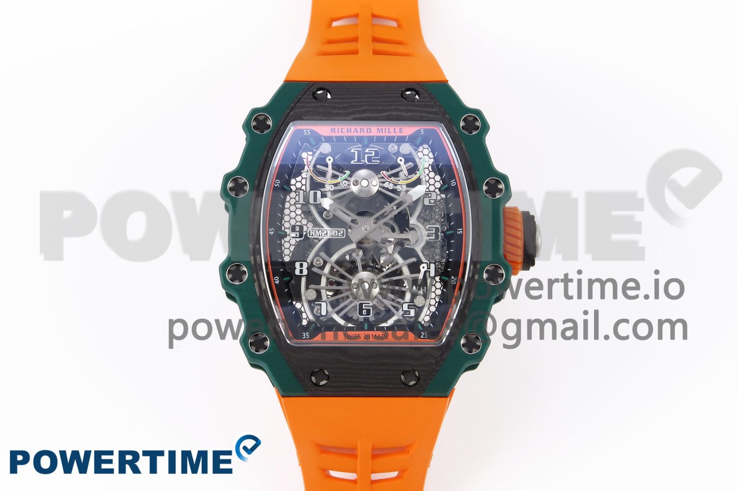 RM21-02 Tourbillon NTPT RMF Best Edition Skeleton Dial on Orange Rubber Strap - Image 1