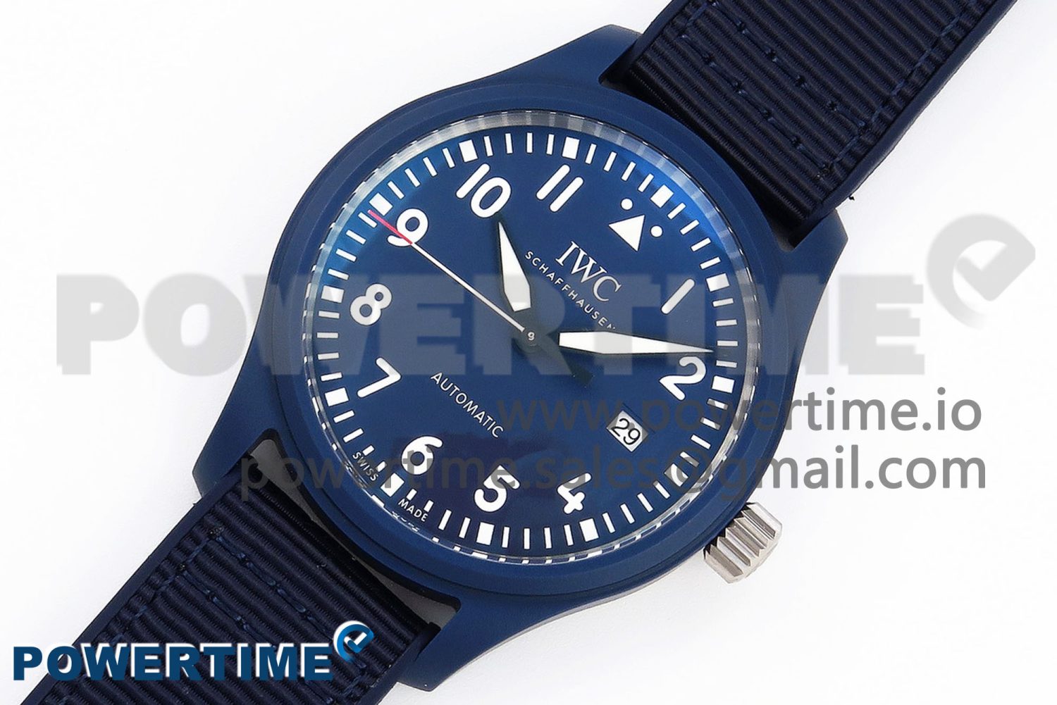 Pilot’s Watch Laureus Blue Ceramic IW328101 ZF 1:1 Best Edition on Blue Nylon Strap A32111 - Image 2