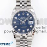 DateJust 36 SS 126234 VSF 1:1 Best Edition 904L Steel Blue Textured Diamonds Dial on Jubilee Bracelet VS3235
