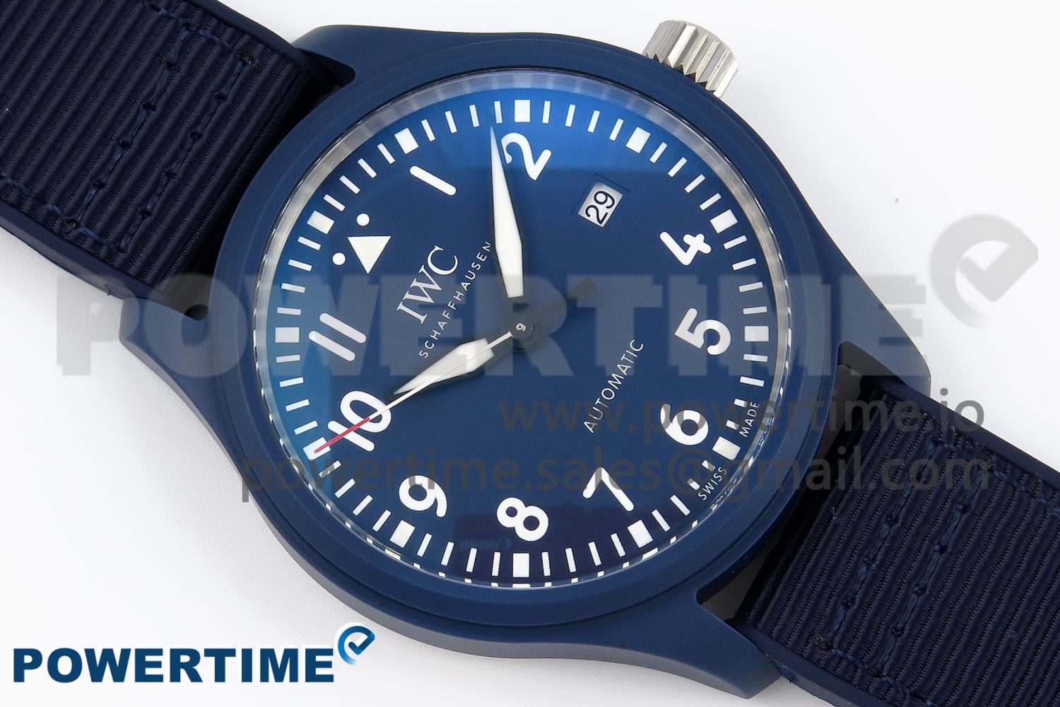 Pilot’s Watch Laureus Blue Ceramic IW328101 ZF 1:1 Best Edition on Blue Nylon Strap A32111 - Image 3