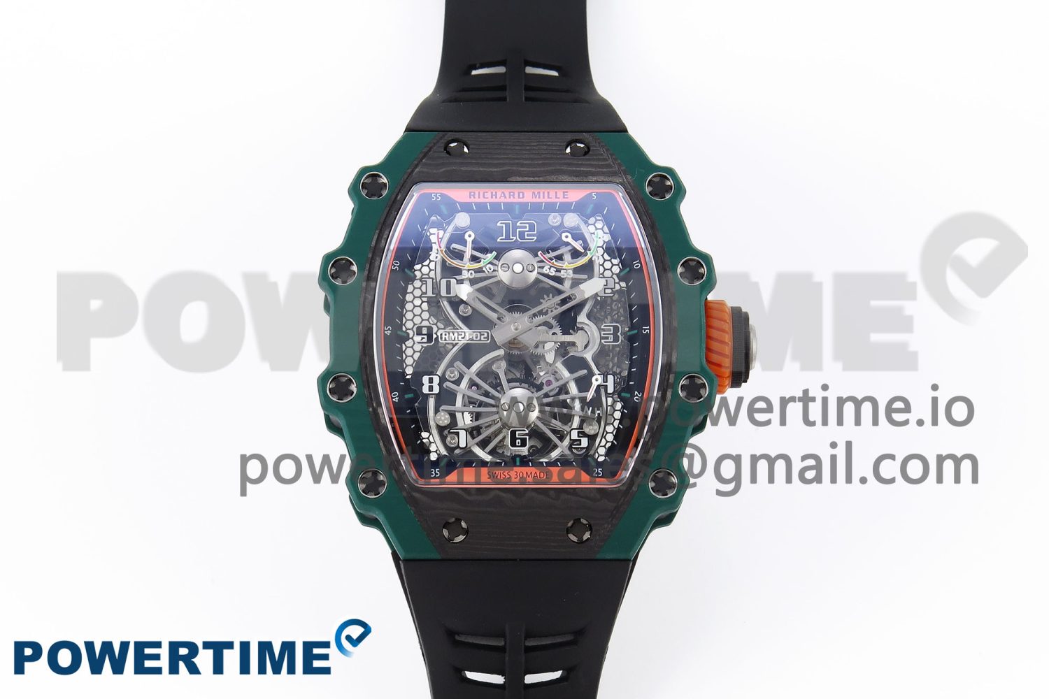RM21-02 Tourbillon NTPT RMF Best Edition Skeleton Dial on Black Rubber Strap - Image 1
