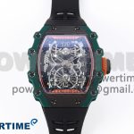 RM21-02 Tourbillon NTPT RMF Best Edition Skeleton Dial on Black Rubber Strap