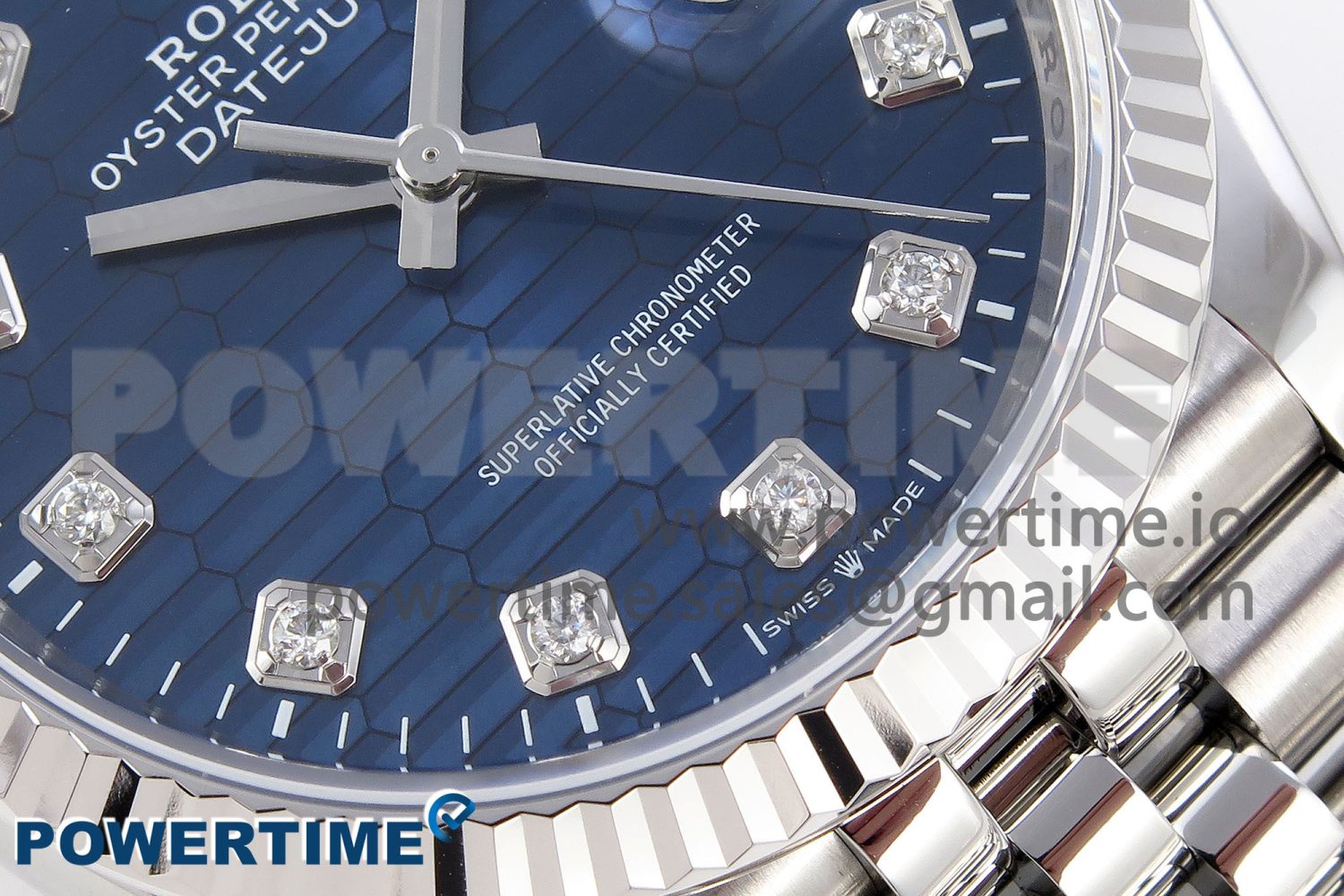 DateJust 36 SS 126234 VSF 1:1 Best Edition 904L Steel Blue Textured Diamonds Dial on Jubilee Bracelet VS3235 - Image 5