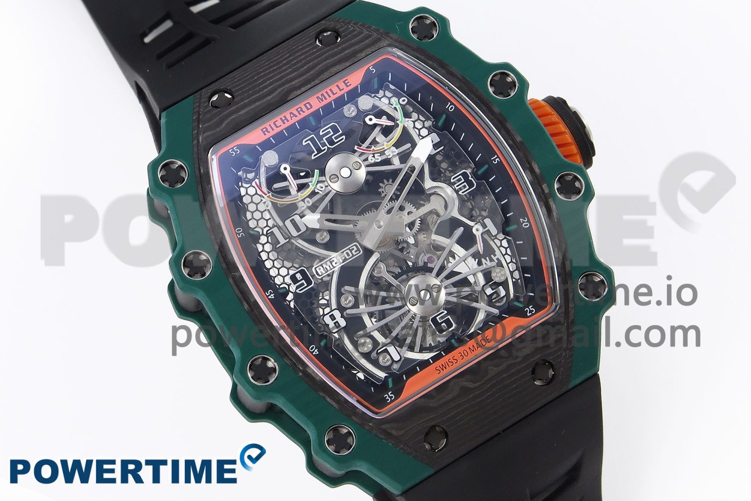 RM21-02 Tourbillon NTPT RMF Best Edition Skeleton Dial on Black Rubber Strap - Image 3