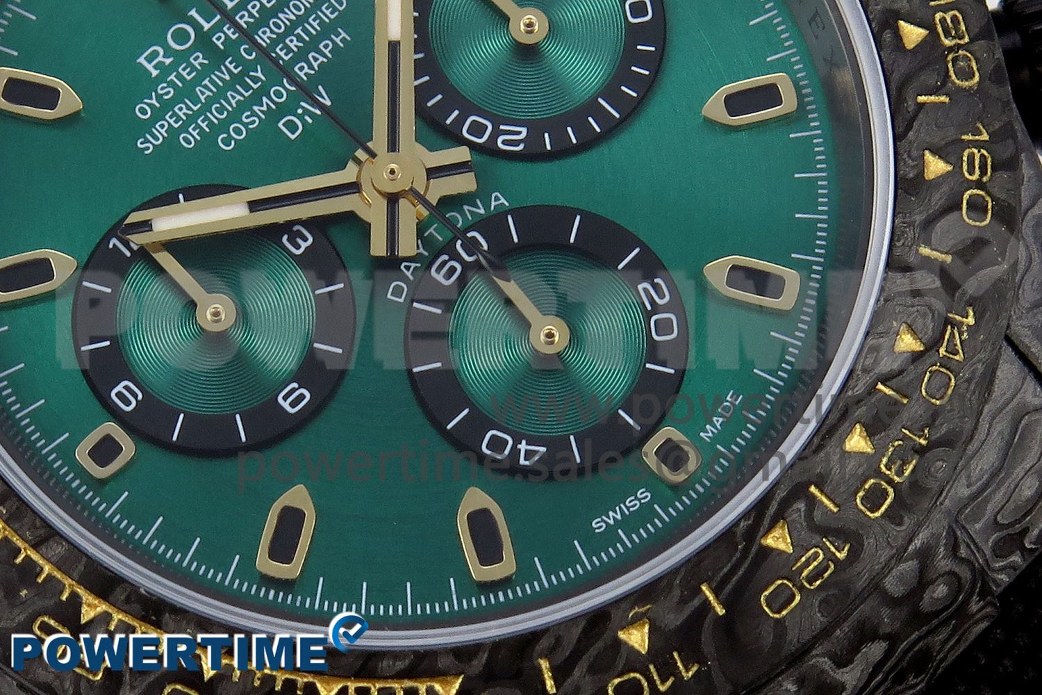 Daytona DIW Carbon/YG Case and Bezel DIWF Edition Green Dial on Black Nylon Strap A7750 - Image 5