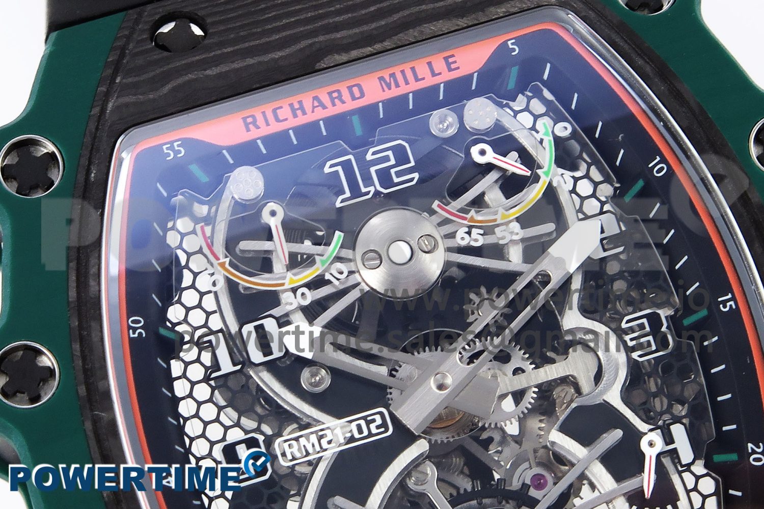 RM21-02 Tourbillon NTPT RMF Best Edition Skeleton Dial on Black Rubber Strap - Image 4