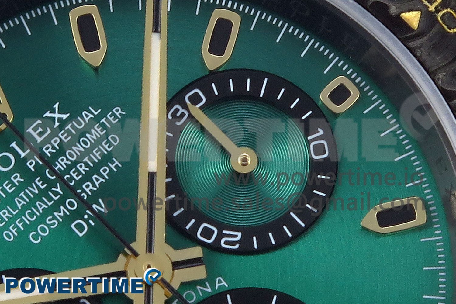 Daytona DIW Carbon/YG Case and Bezel DIWF Edition Green Dial on Black Nylon Strap A7750 - Image 6