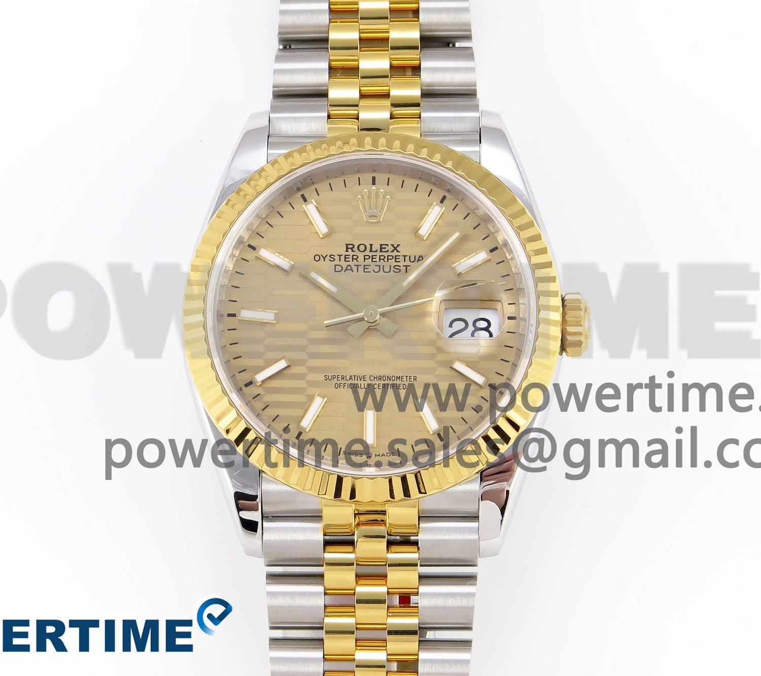 DateJust 36 SS 126233 VSF 1:1 Best Edition 904L Steel YG Textured Dial on Jubilee Bracelet VS3235