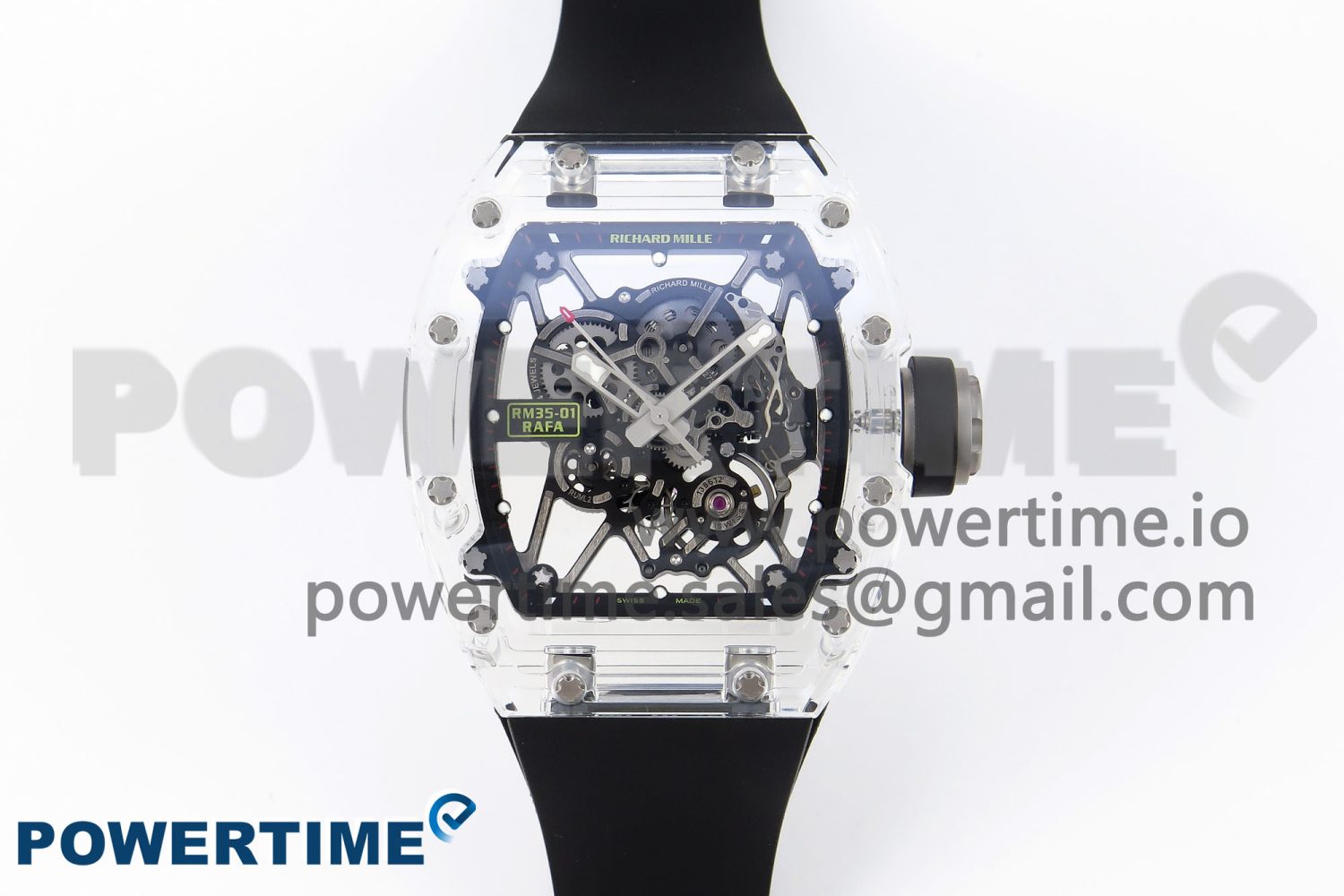 RM035 Transparent SONIC Best Edition Skeleton Dial on Black Nylon Strap Clone RMUL2 - Image 1