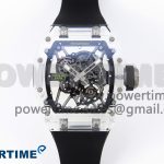 RM035 Transparent SONIC Best Edition Skeleton Dial on Black Nylon Strap Clone RMUL2