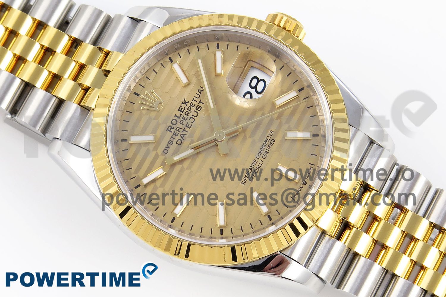 DateJust 36 SS 126233 VSF 1:1 Best Edition 904L Steel YG Textured Dial on Jubilee Bracelet VS3235 - Image 3