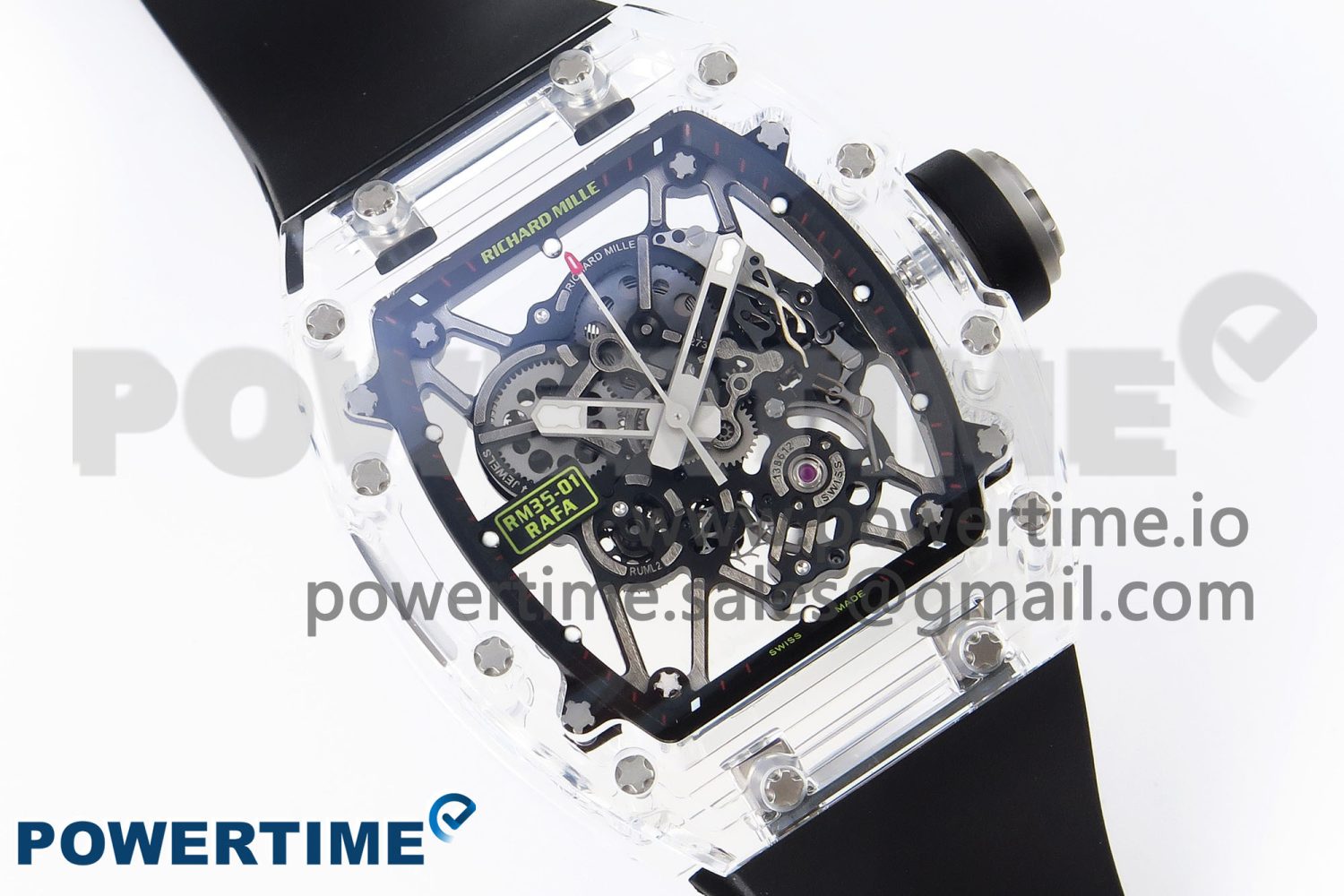 RM035 Transparent SONIC Best Edition Skeleton Dial on Black Nylon Strap Clone RMUL2 - Image 3