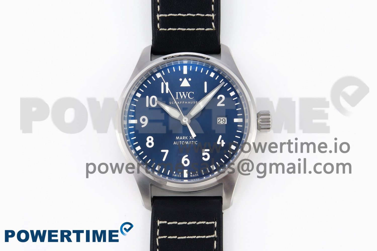 Pilot Mark XX IW328203 ZF 1:1 Best Edition Blue Dial on Dark Blue Leather Strap A32111 - Image 1