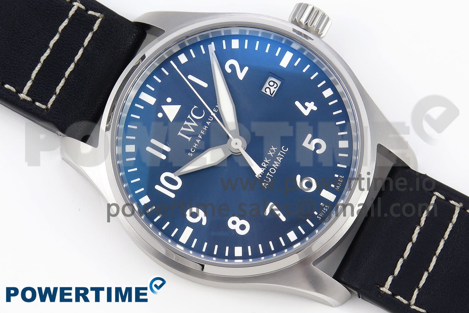 Pilot Mark XX IW328203 ZF 1:1 Best Edition Blue Dial on Dark Blue Leather Strap A32111 - Image 3
