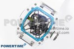RM035 Transparent SONIC Best Edition Skeleton Blue Dial on White Nylon Strap Clone RMUL2 - Image 2