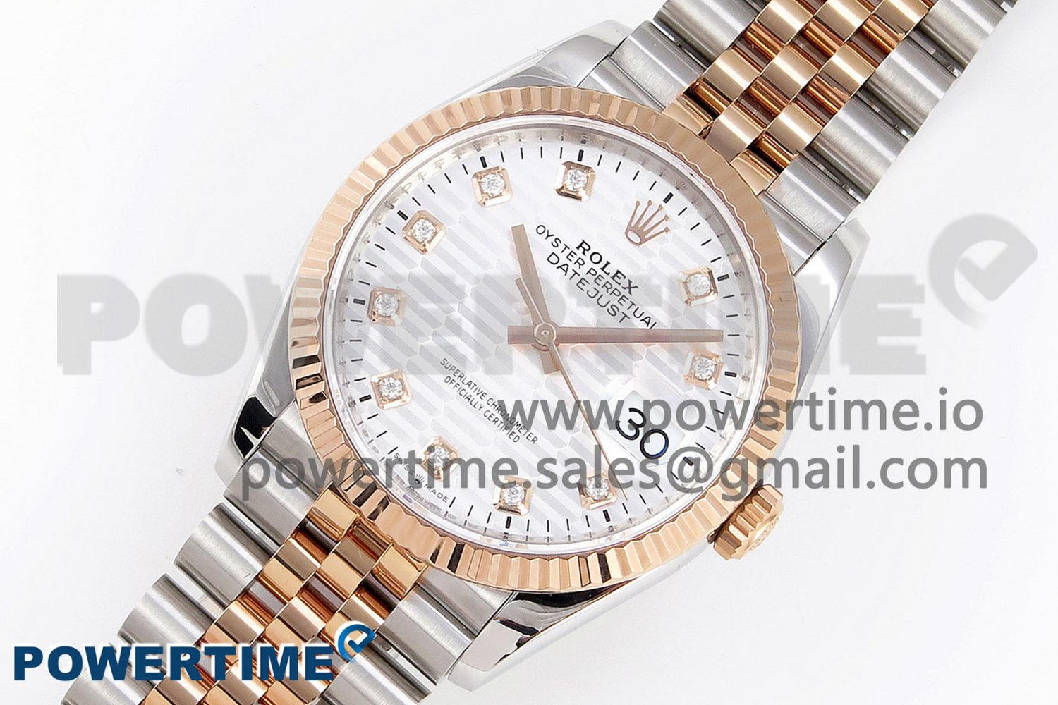 DateJust 36 SS 126231 VSF 1:1 Best Edition 904L Steel Silver Textured Diamonds Dial on Jubilee Bracelet VS3235 - Image 2