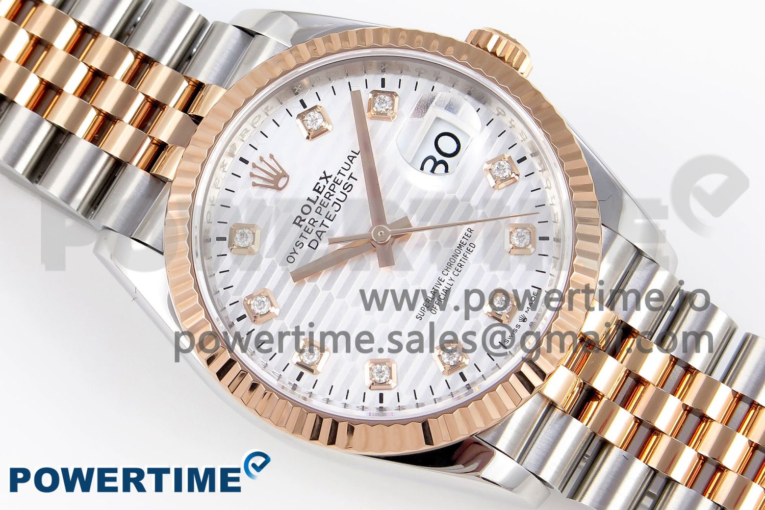 DateJust 36 SS 126231 VSF 1:1 Best Edition 904L Steel Silver Textured Diamonds Dial on Jubilee Bracelet VS3235 - Image 3