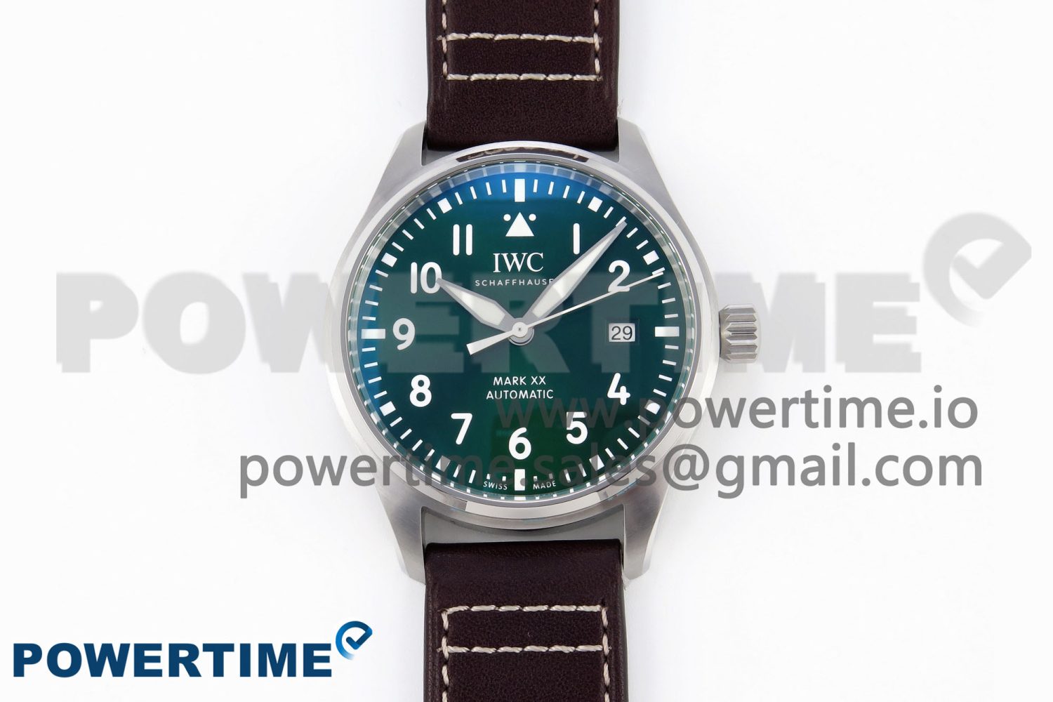 Pilot Mark XX IW328205 ZF 1:1 Best Edition Green Dial on Brown Leather Strap A32111 - Image 1