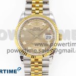 DateJust 36 SS 126233 VSF 1:1 Best Edition 904L Steel YG Textured Diamonds Dial on Jubilee Bracelet VS3235