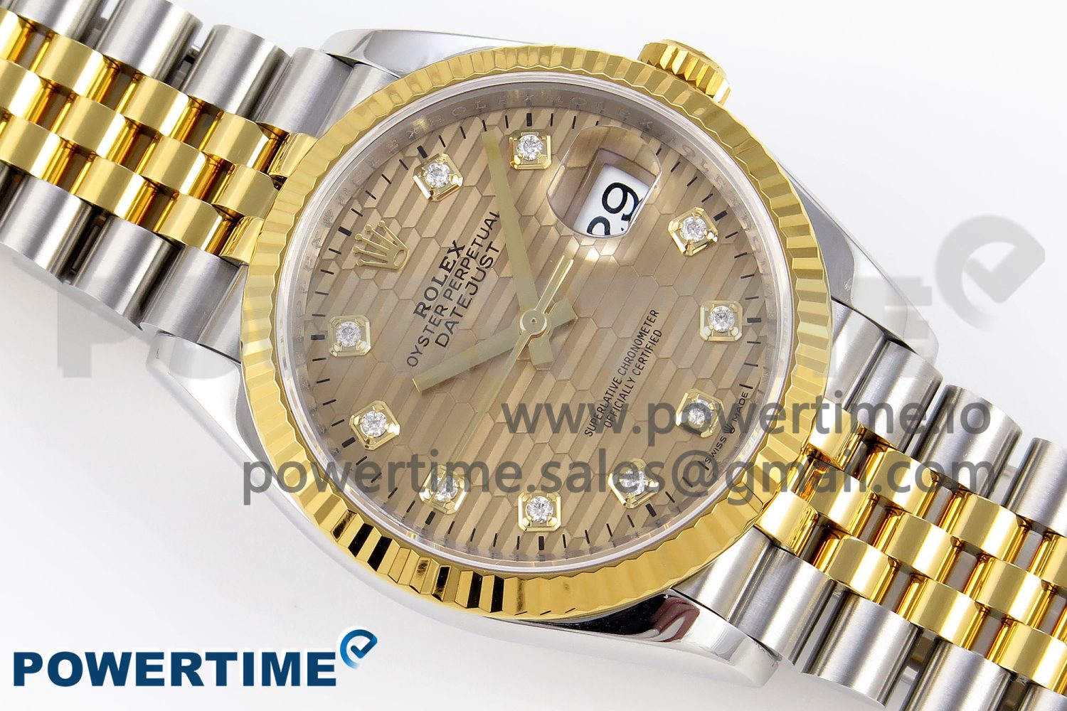 DateJust 36 SS 126233 VSF 1:1 Best Edition 904L Steel YG Textured Diamonds Dial on Jubilee Bracelet VS3235 - Image 3