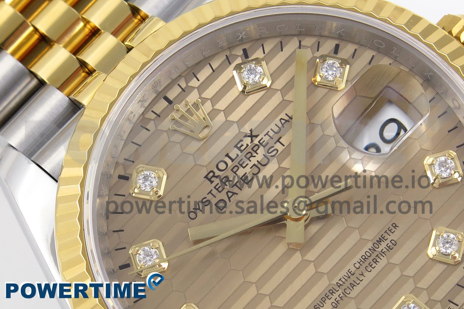DateJust 36 SS 126233 VSF 1:1 Best Edition 904L Steel YG Textured Diamonds Dial on Jubilee Bracelet VS3235 - Image 4